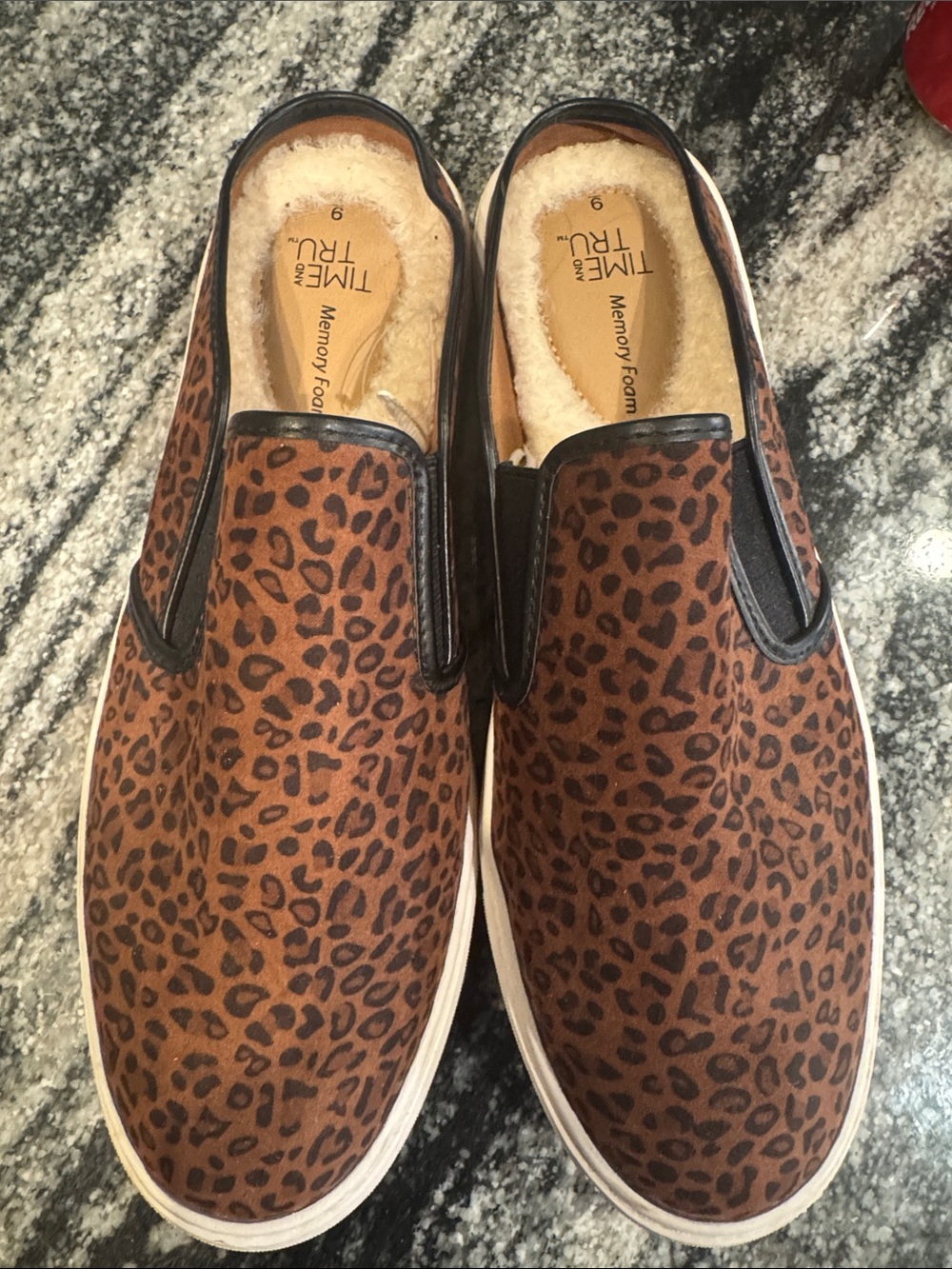 Time and Tru Women's Leopard Slip-On Sneakers - Brown/Black